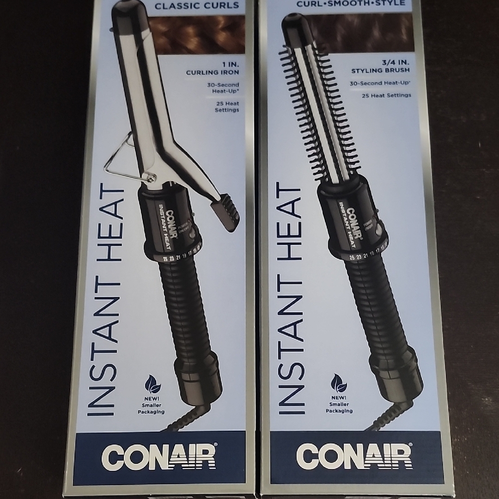 CONAIR INSTANT HEAT CURLING IRON & BRUSH - Picture 1 of 3